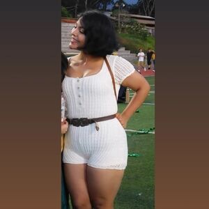 Fashion Nova Cream Knit Romper BUY1 GET1 FREE